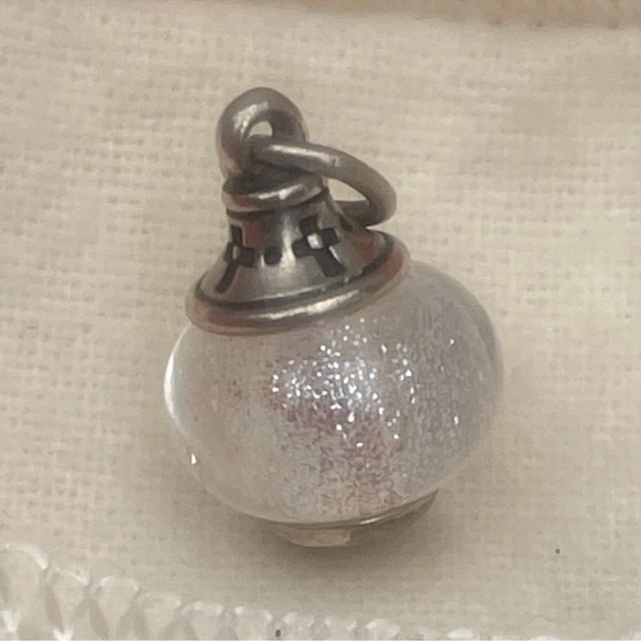 James Avery Jewelry - James Avery Silver and White Faith Art Glass finial Charm